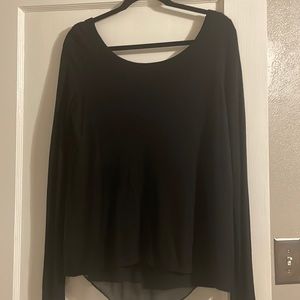 Express Black Sweater with Sheer Underlay